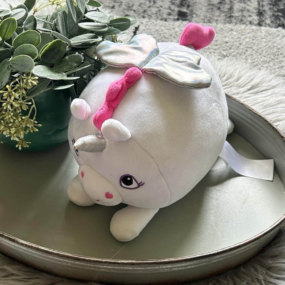 Animal Adventure White & Pink Unicorn Stuffed Plush Animal Doll 8 Inch Stuffy